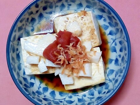 長芋と梅干しの焼き豆腐